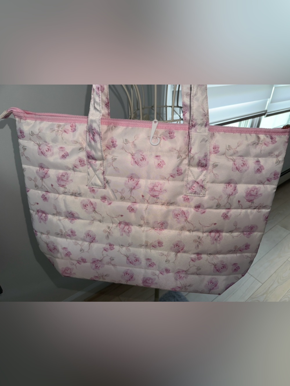 NWT! LOVE SHACK FANCY x TARGET Yoobi Ribbon Rosa Quilted Floral Tote Bag - Picture 12 of 14